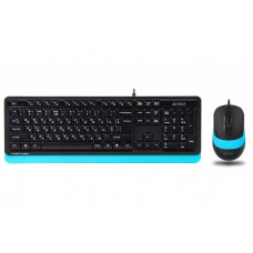 Комплект A4Tech Fstyler F1010, клавіатура з мишою, USB, чорний+блакитний