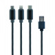 Зарядний кабель USB 3-в-1 Cablexpert, AM/Lightning/Micro/Type-C, 1.0 м. CC-USB2-AM31-1M