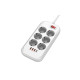 Мережевий фільтр-подовжувач СolorWay 6 розеток/4USB (Type-C PD20W + 3USB QC3.0) (38W) White 2M