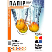 Папір CW глянц. 180г/м A4 PG180-20 карт.уп.
