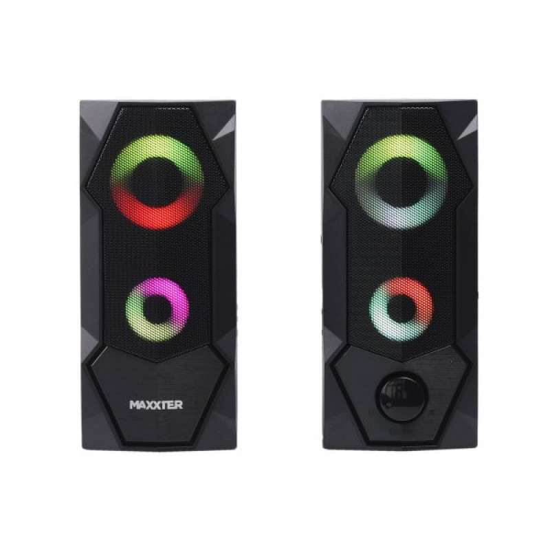 Колонки акустичні CSP-U002RGB USB живлення, RGB підсвічування, чорний