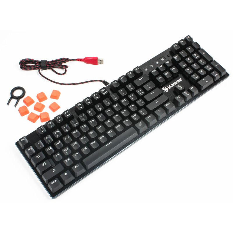 Клавіатура A4Tech Bloody B820R, чорна, підсвічування клавіш, USB
