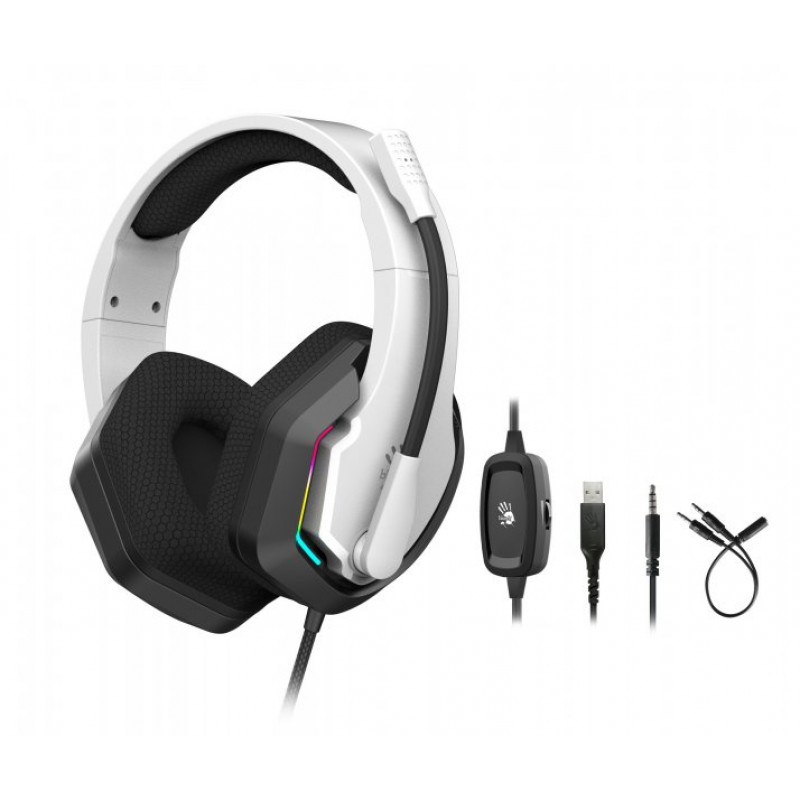 Гарнітура ігрова A4Tech Bloody G260p (White), USB