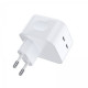 Мережевий зарядний пристрій Choetech Q5008-EU-WH, 2 USB-С