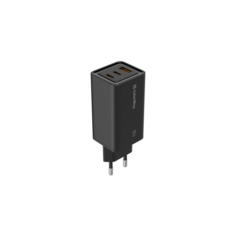 Зарядний пристрій Colorway GaN3 Pro Power Delivery (USB-A + 2 USB TYPE-C) (65W)