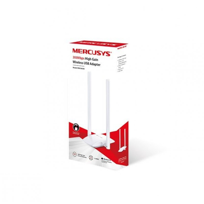 WiFi-адаптер MERCUSYS MW300UH N300 USB2.0 ext. ant x2 MW300UH