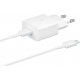 Зарядний пристрій мережевий Samsung 15Вт USB-С, кабель USB-C > USB-C, 1м, білий EP-T1510XWEGEU