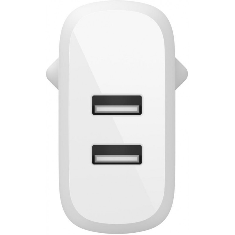 Зарядний пристрій мережевий Belkin 24Вт 2хUSB-A, білий WCB002VFWH