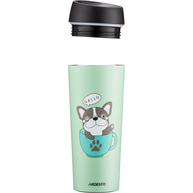 Термокухоль Ardesto Coffee time Frenchie, 450мл, нержавіюча сталь, зелений AR2645DG