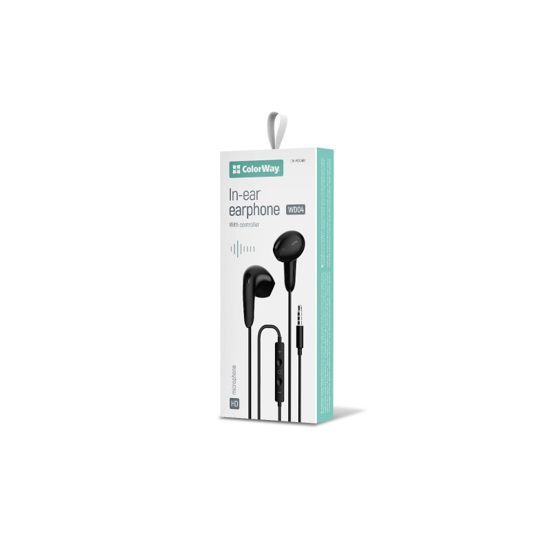 Навушники ColorWay 3.5 mm Wired Earphone Sound Wave Black CW-WD04BK