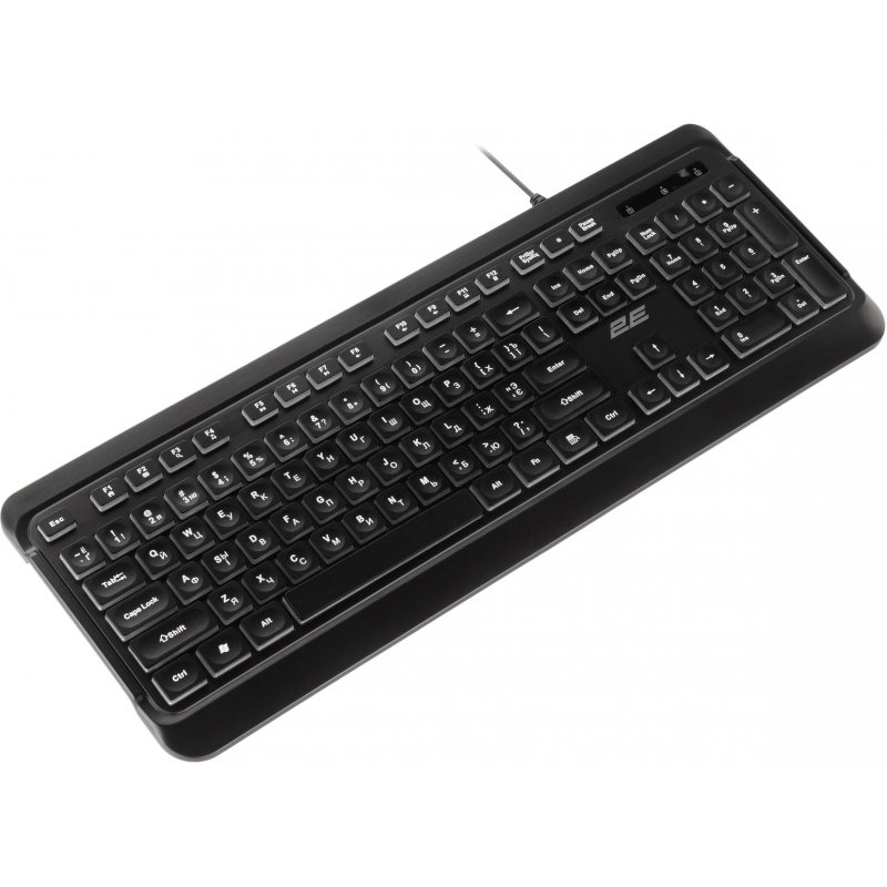 Клавіатура 2E KS120 104key, USB-A, White LED, чорний 2E-KS120UB_UA
