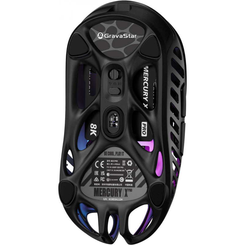 Миша GravaStar Mercury X Pro, 8K, BT/WL/USB-A, RGB, чорний GSXPRO_BLK