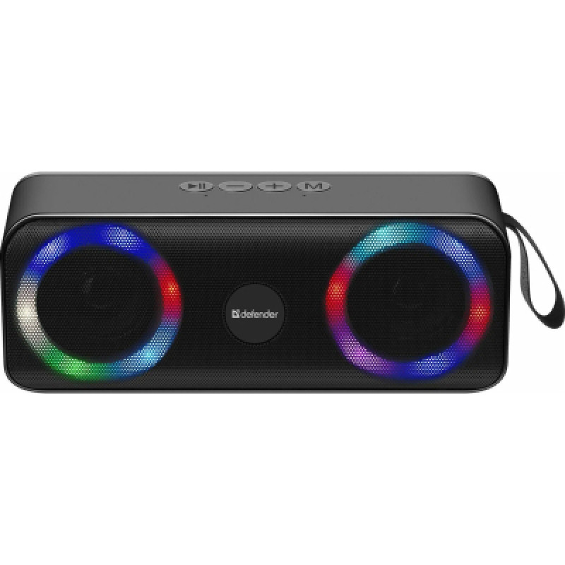 Портативна акустика DEFENDER (65301)Q1 10Вт, Light/FM/microSD/USB, чорний