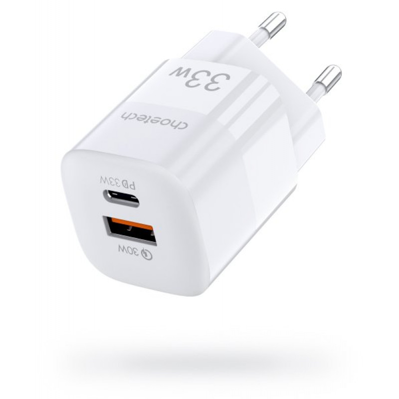 Мережевий зарядний пристрій Choetech PD5006-EU-WH, USB-A/USB-С