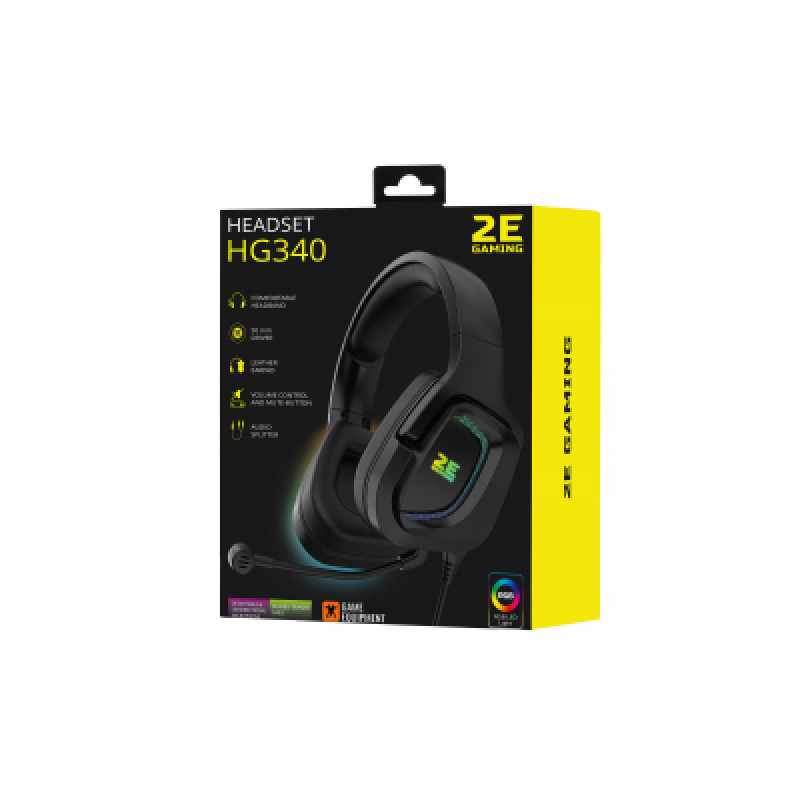 Гарнітура ігрова 2E GAMING HG340 RGB 3.5mm Black