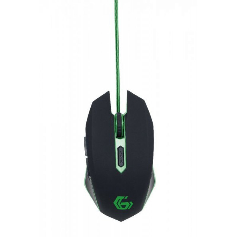 Ігрова миша Gembird MUSG-001-G, USB інтерфейс, зелений