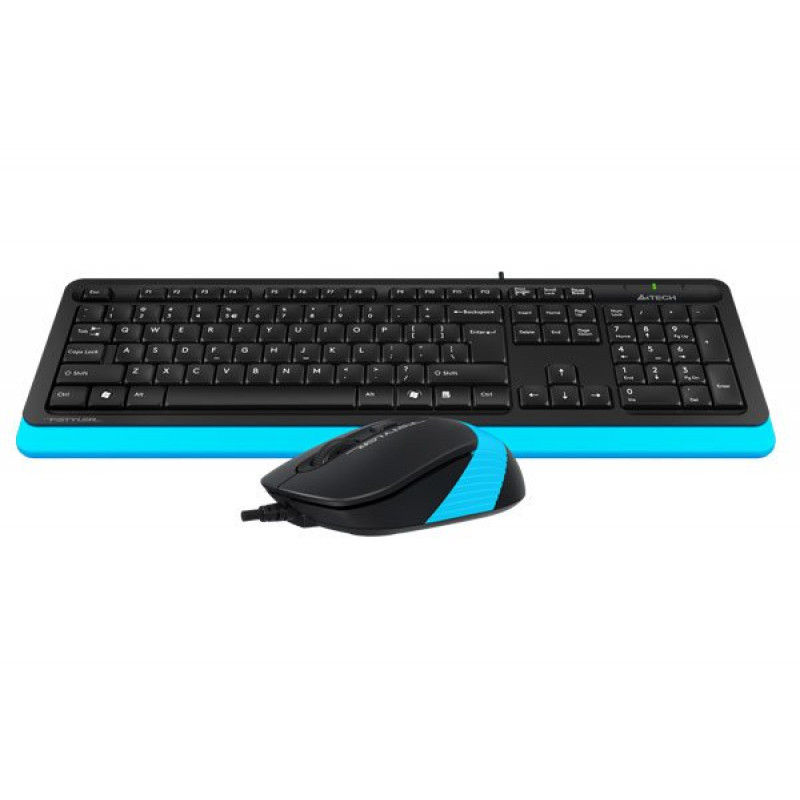 Комплект A4Tech Fstyler F1010, клавіатура з мишою, USB, чорний+блакитний