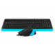 Комплект A4Tech Fstyler F1010, клавіатура з мишою, USB, чорний+блакитний