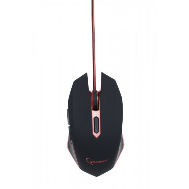 Ігрова миша Gembird MUSG-001-R, USB інтерфейс, червоний