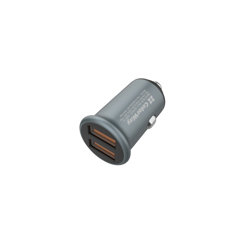 Авто зарядний пристрій Colorway 2USB Quick Charge 3.0 (36W) Gray (CW-CHA036Q-GR)