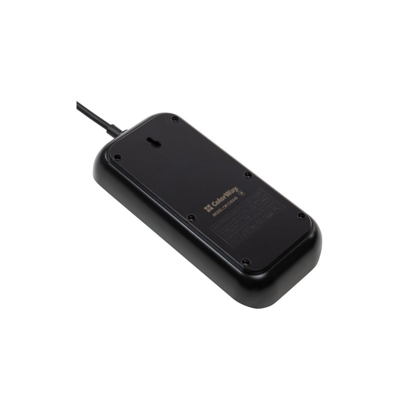 Мережевий фільтр з зарядкою СolorWay 6 розеток/4USB Black 2M (CW-CHE64B)