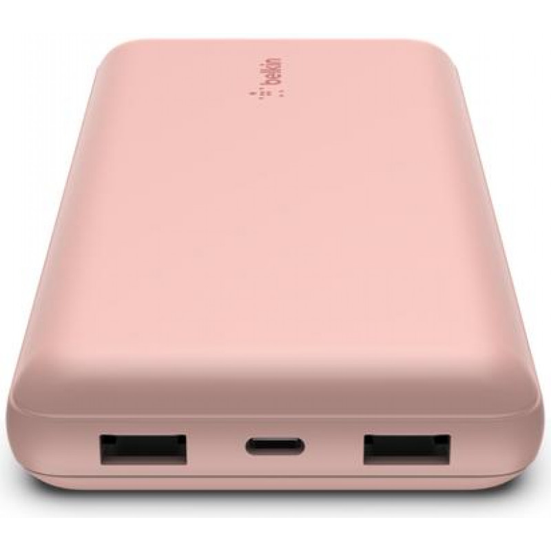 Акумулятор портативний Power Bank Belkin 20000мА·год, 2хUSB-A/USB-C, рожевий BPB012BTRG