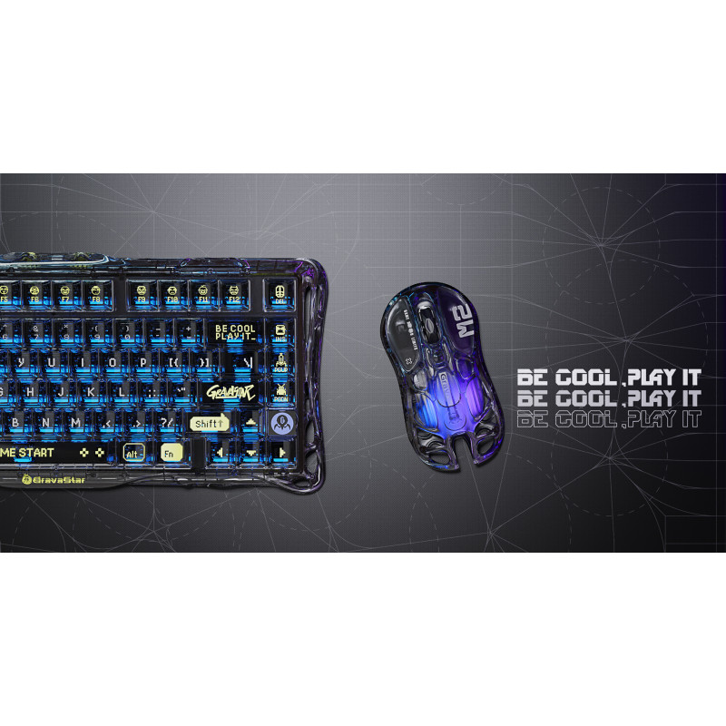Миша GravaStar Mercury M2, BT/WL/USB-A, RGB, чорно-прозорий GRAVASTARM2_XTAL_BLK