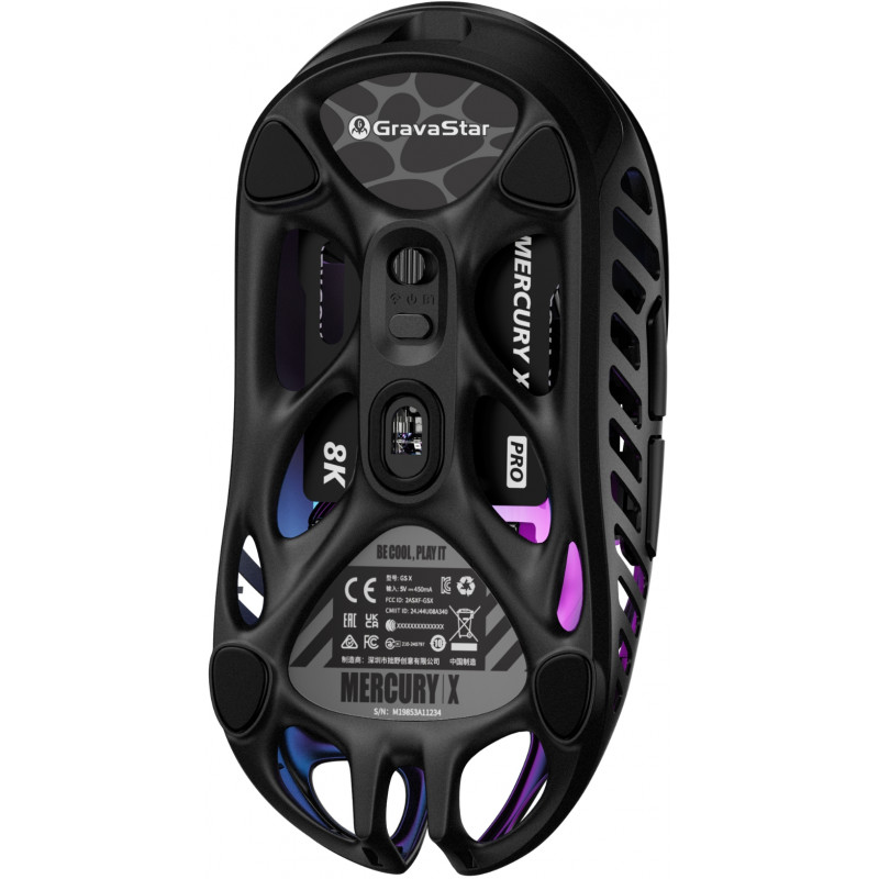 Миша GravaStar Mercury X, BT/WL/USB-A, RGB, чорний GSX_BLK