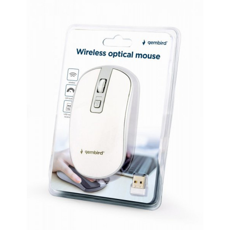 Миша Gembird, білий MUSW-4B-06-WS