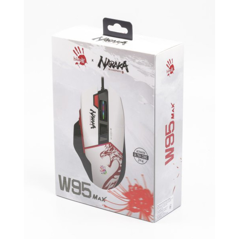 Миша ігрова A4Tech W95 Max Bloody, білий+чорний, Bloody