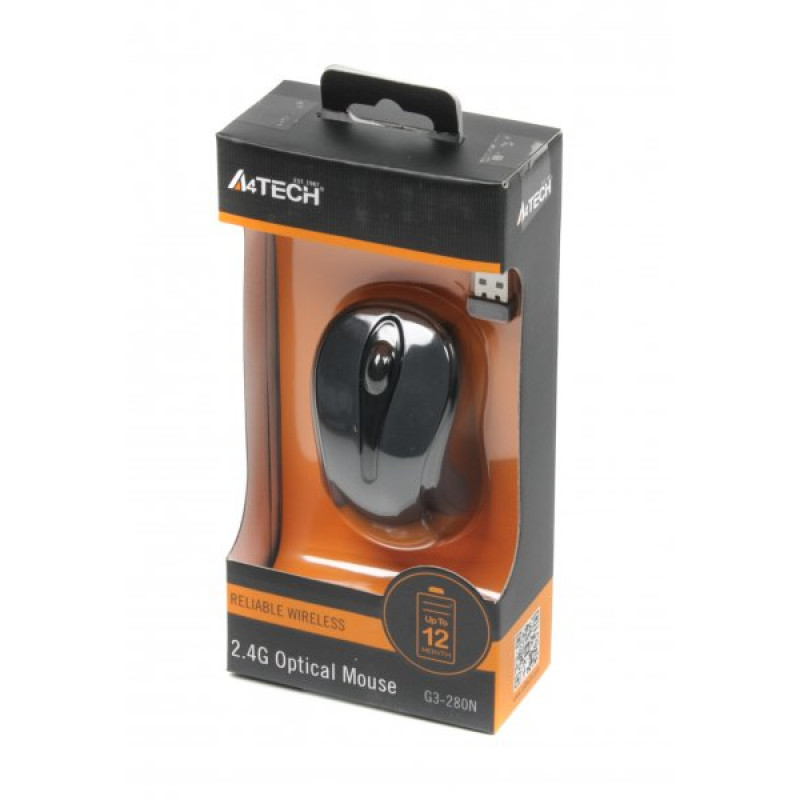 Миша A4-G3-280N USB V-Track, 1000dpi, чорна