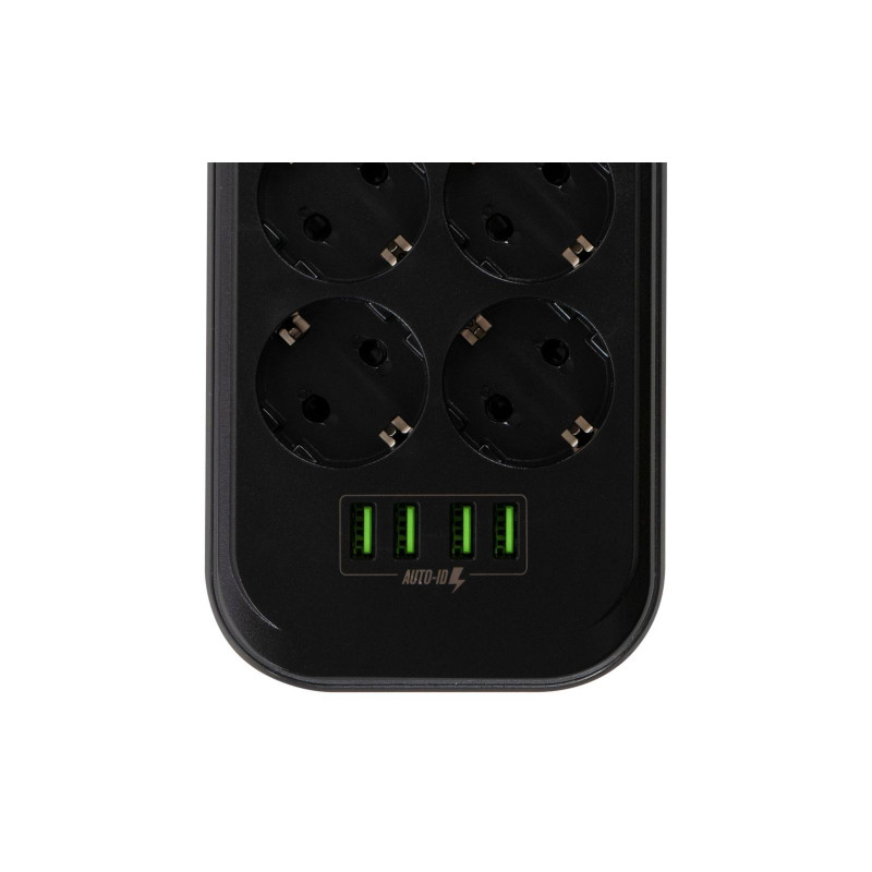 Мережевий фільтр з зарядкою СolorWay 6 розеток/4USB Black 2M (CW-CHE64B)