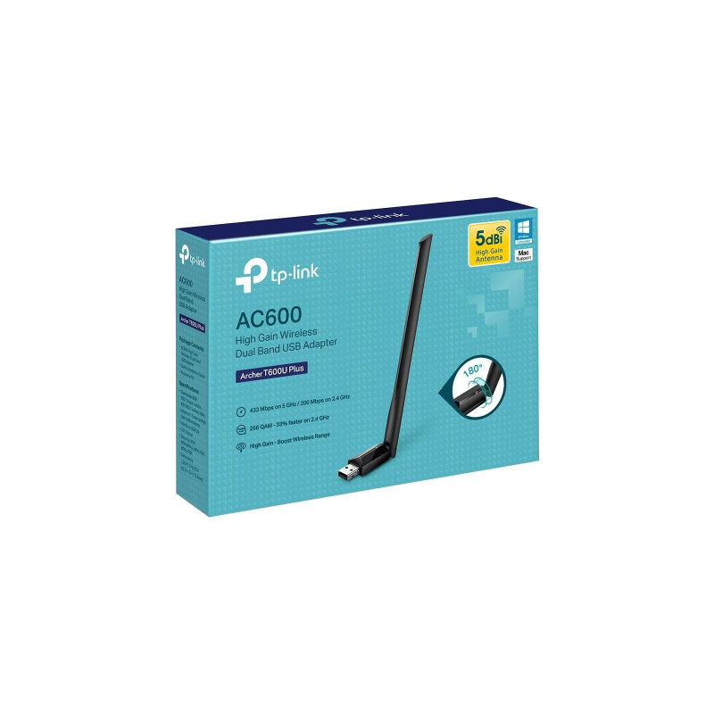Мережевий адаптер Wi-Fi TP-LINK Archer T600U Plus AC600 USB2.0