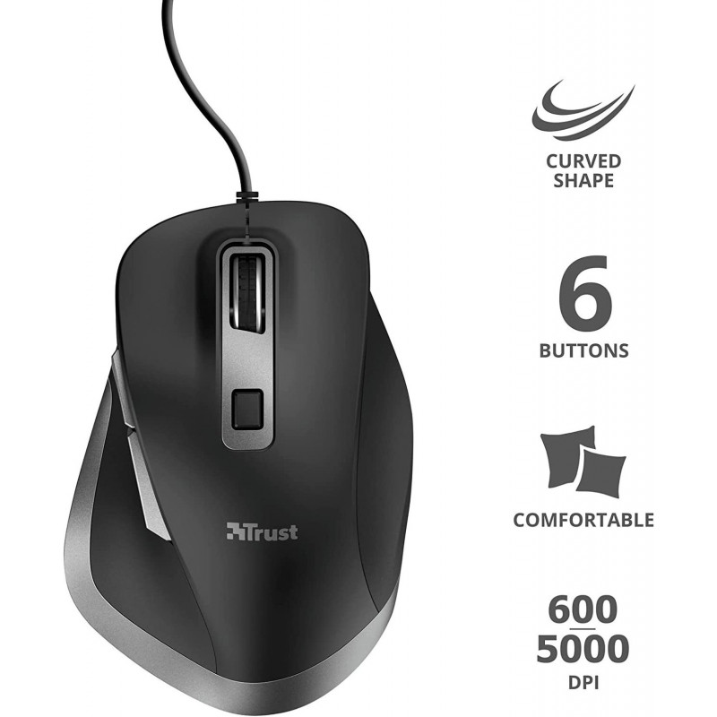 Миша Trust Fyda Comfortable ECO, USB-A, Чорно-сірий 24728_TRUST