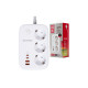 Мережевий фільтр з зарядкою СolorWay 3 розетки/4USB GaN3 Pro PD (2USB-A + 2 TYPE-C) (65W) White 2M (