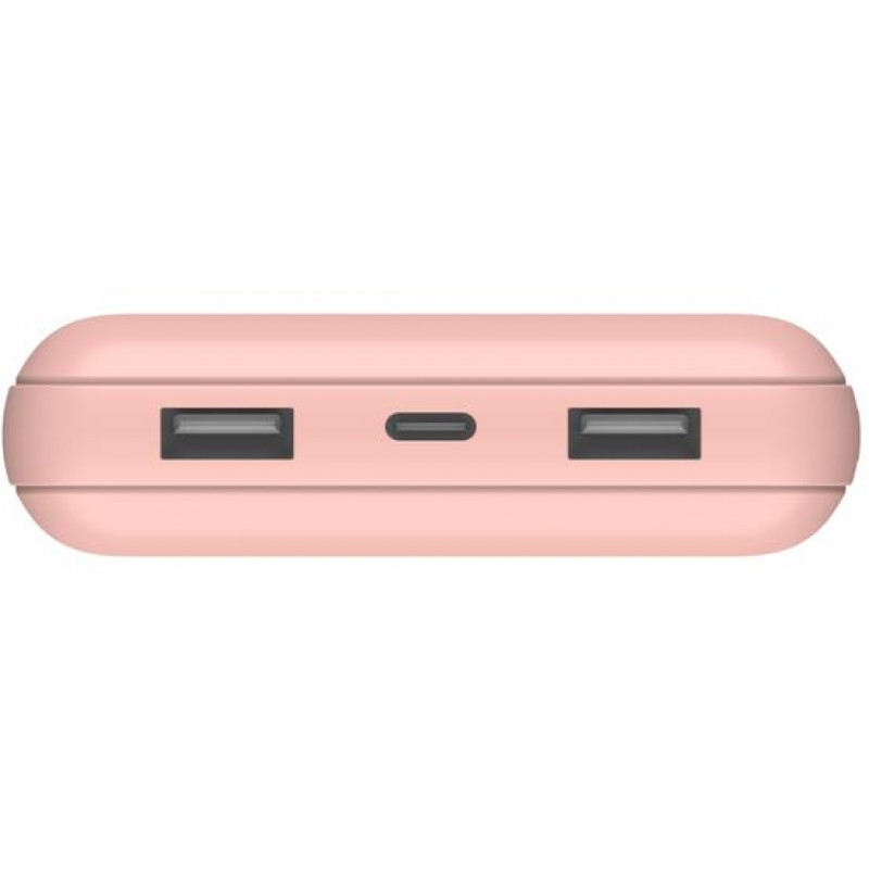Акумулятор портативний Power Bank Belkin 20000мА·год, 2хUSB-A/USB-C, рожевий BPB012BTRG