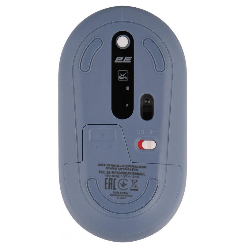 Миша 2Е MF300 CAPYBARA:SWIM Silent WL BT, синій