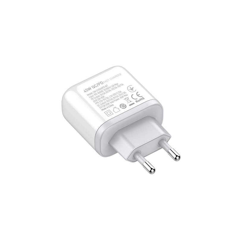 Мережевий зарядний пристрій Colorway Power Delivery Port PPS USB (Type-C PD + USB QC3.0) (45W) білий