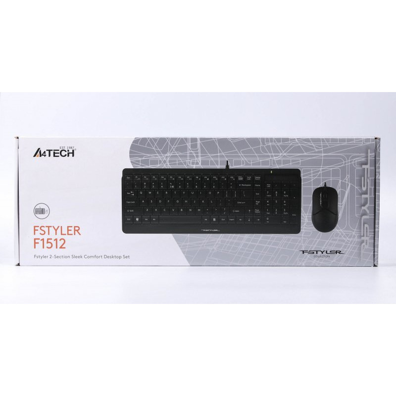 Комплект A4Tech Fstyler F1512 , клавіатура з мишою, USB, чорний