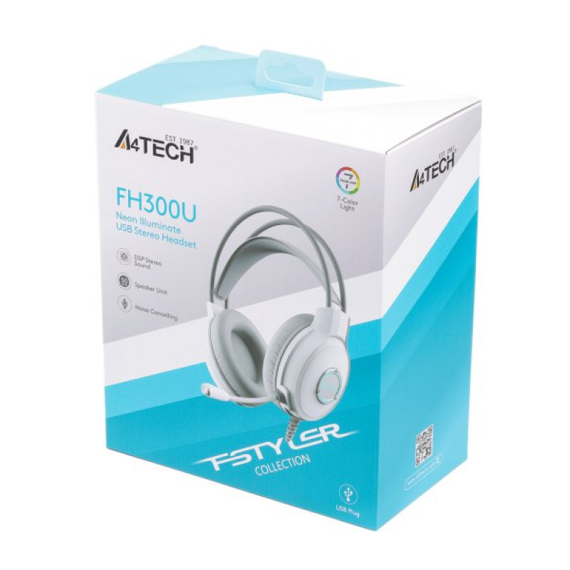 Гарнітура A4-Tech FH300U USB, колір білий
