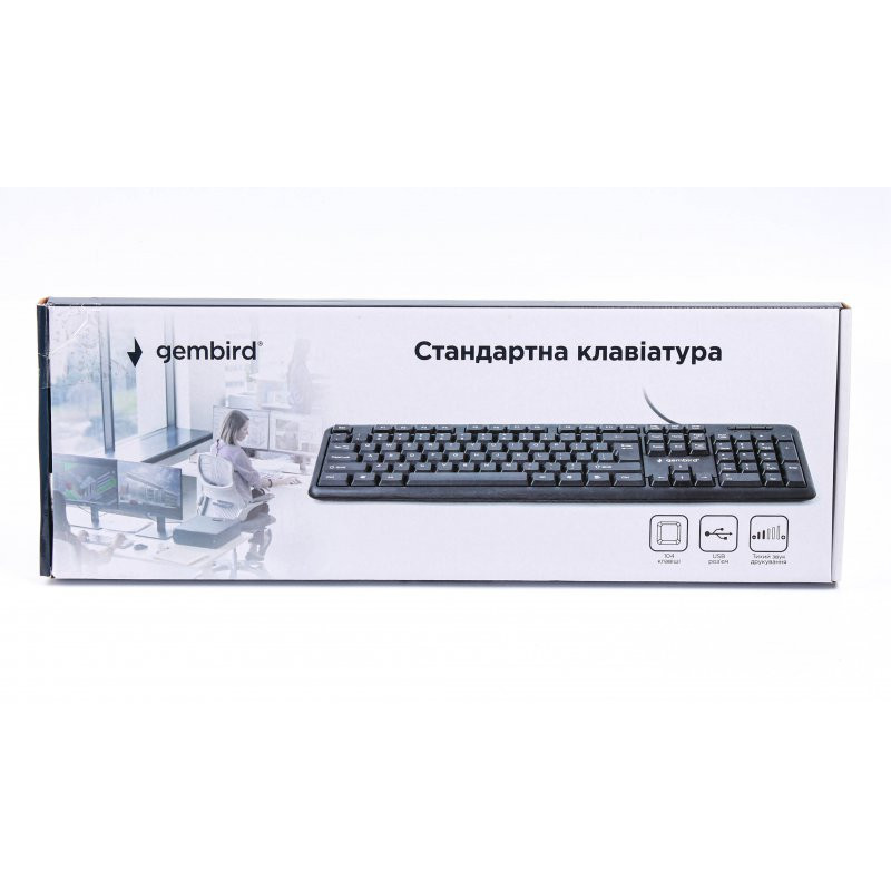 Клавіатура Gembird KB-U-103-UA, USB, чорний