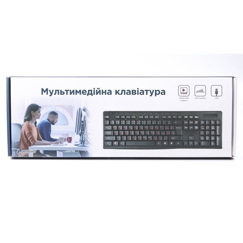 Клавіатура Gembird KB-UM-107-UA, українська розкладка, USB, чорний
