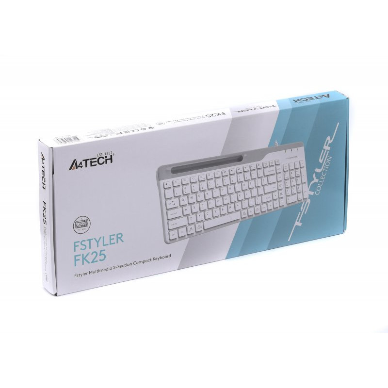 Клавіатура A4Tech Fstyler FK25 (White), USB