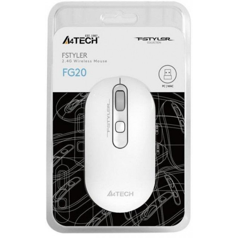 Миша A4Tech Fstyler FG20 (White), USB
