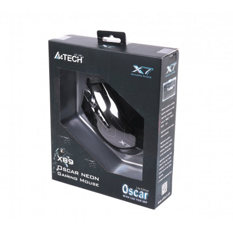 Миша ігрова A4Tech X89 Maze Oscar Neon, USB