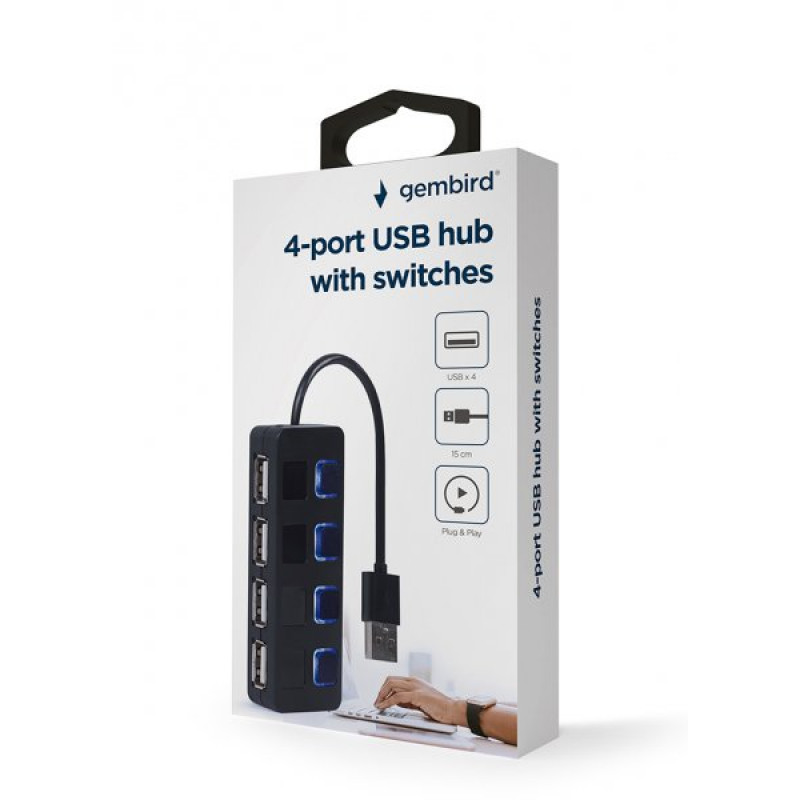 Хаб Gembird на 4 порти USB 2.0 UHB-U2P4-05