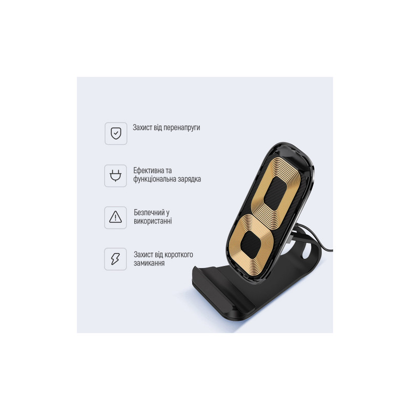 Зарядний пристрій бездротовий СolorWay Wireless Stand 15W Black (CW-CHW31Q-BK)