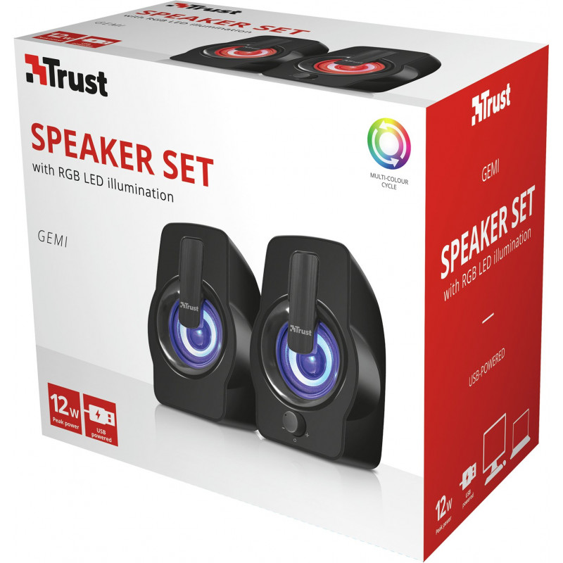 Акустична система (Колонки) Trust 2.0 Gemi RGB USB Black 22948_TRUST