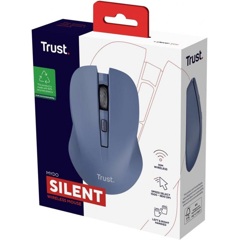 Миша Trust MYDO SILENT, WL, Синій 25041_TRUST