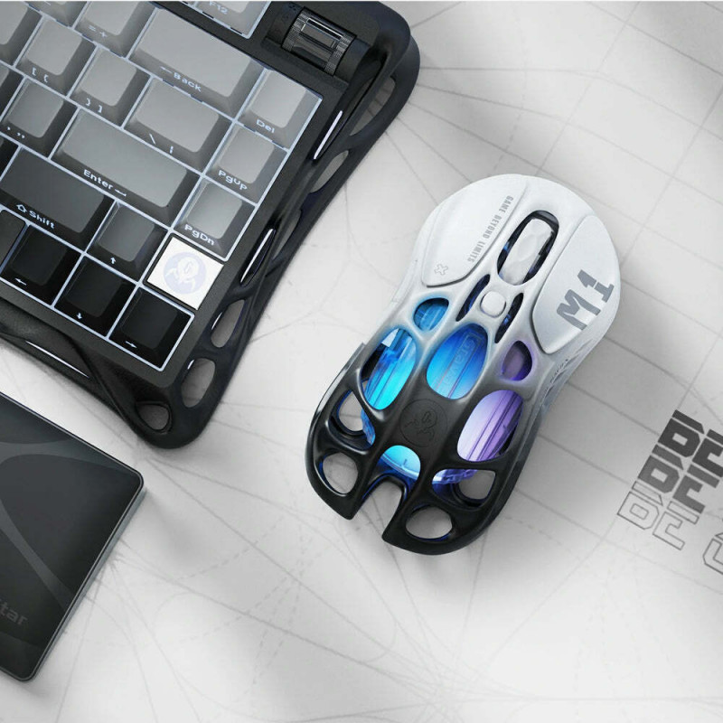 Миша GravaStar Mercury M1 Pro, чорно-білий GRAVASTARM1PRO_GBLK